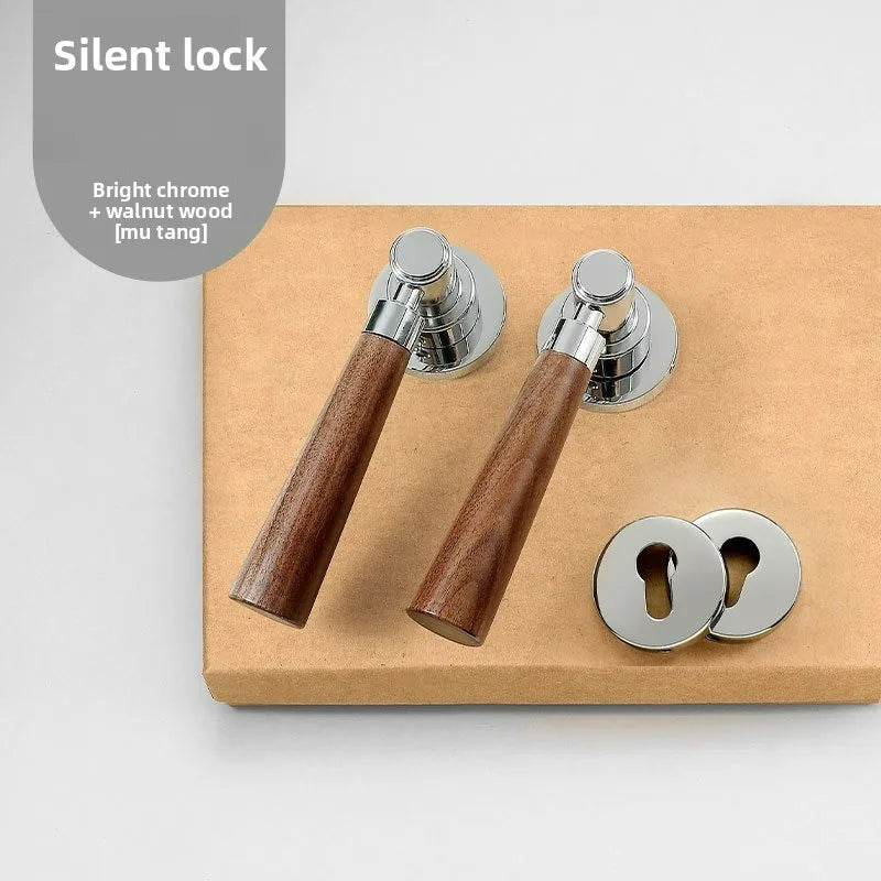 Mid Ancient Style Bedroom Split Lock Universal Door Silent/magnetic Lock Indoor Room Retro Wooden Door Handle Lock Oasis Select Color D Silent