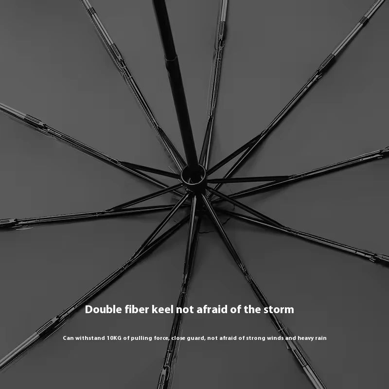 Automatic Umbrella for Men Women Fully Automatic Folding Large Rib Strong Sunshade Double Umbrella with Ring Buckle Design Oasis Select