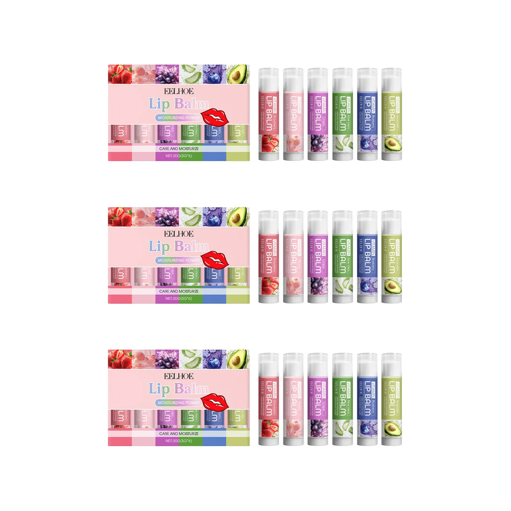 EELHOE 6-Piece Moisturizing Lip Balm Set for Dry Lips Lip Balm Set Oasis Select 3 Sets