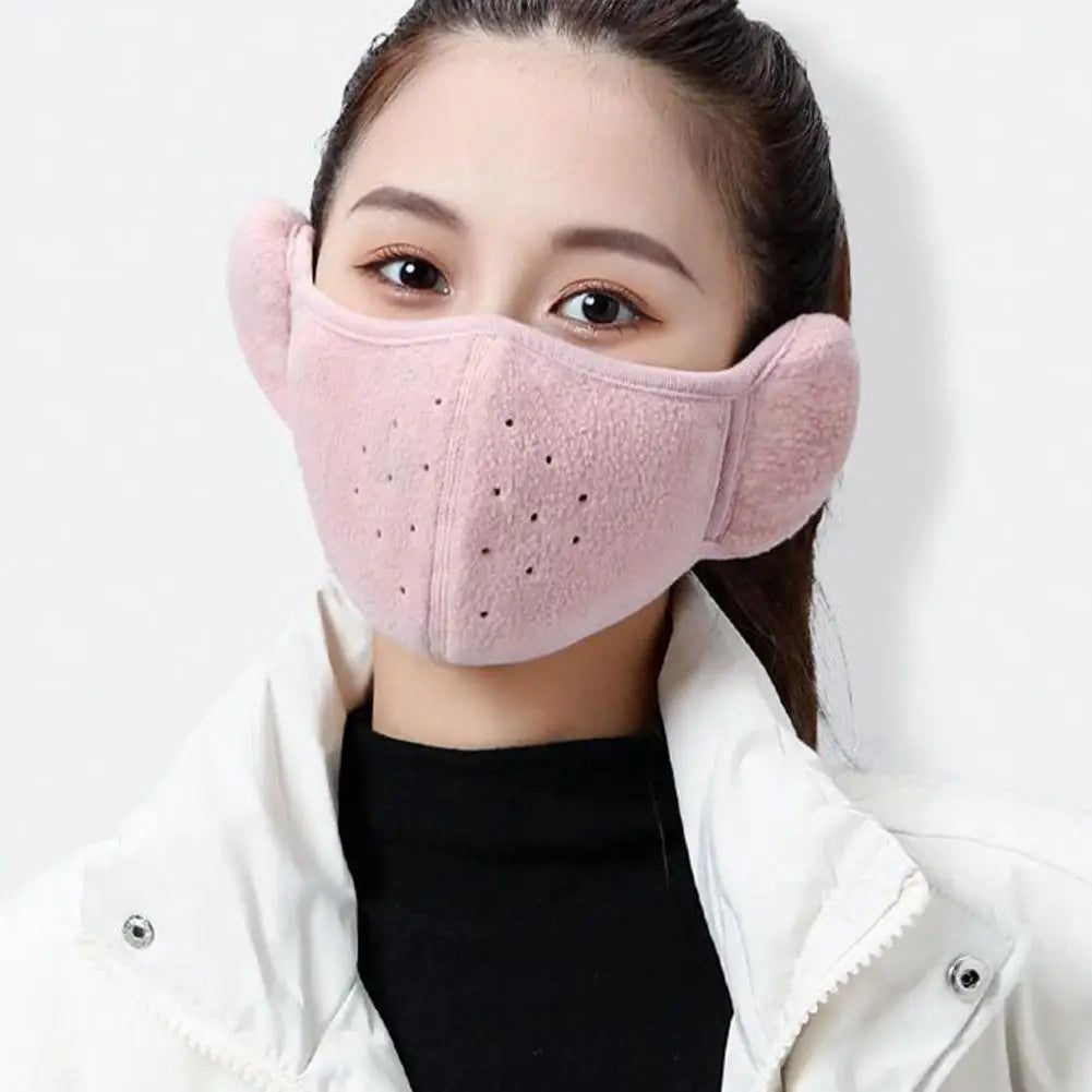 2-Pack Winter Fleece Earmuffs & Windproof Face Cover Unisex