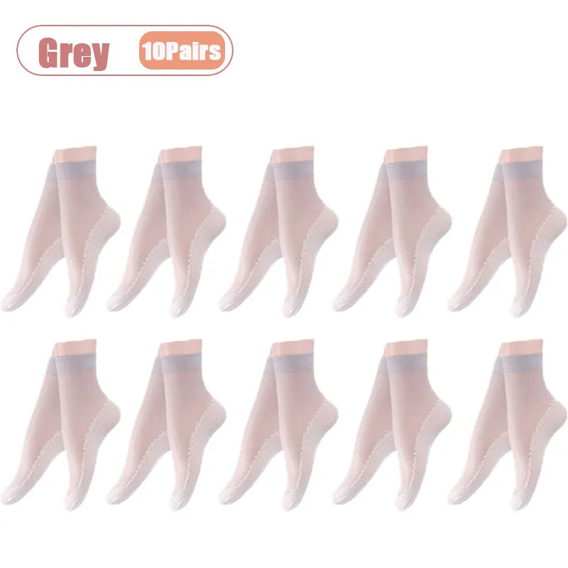 10-100Pairs Ankle Socks for Women Ultra Thin Invisible No Show Socks Summer Spring Comfort and Breathable Daily Wear Oasis Select Grey-10Pairs 1Bag
