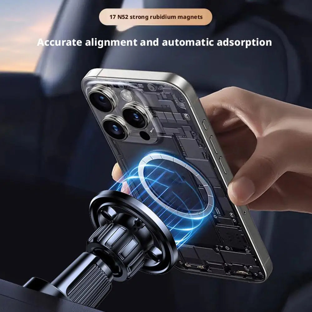 Magnetic Car Phone Holder – 17 Magnets, 360° Air Vent Mount