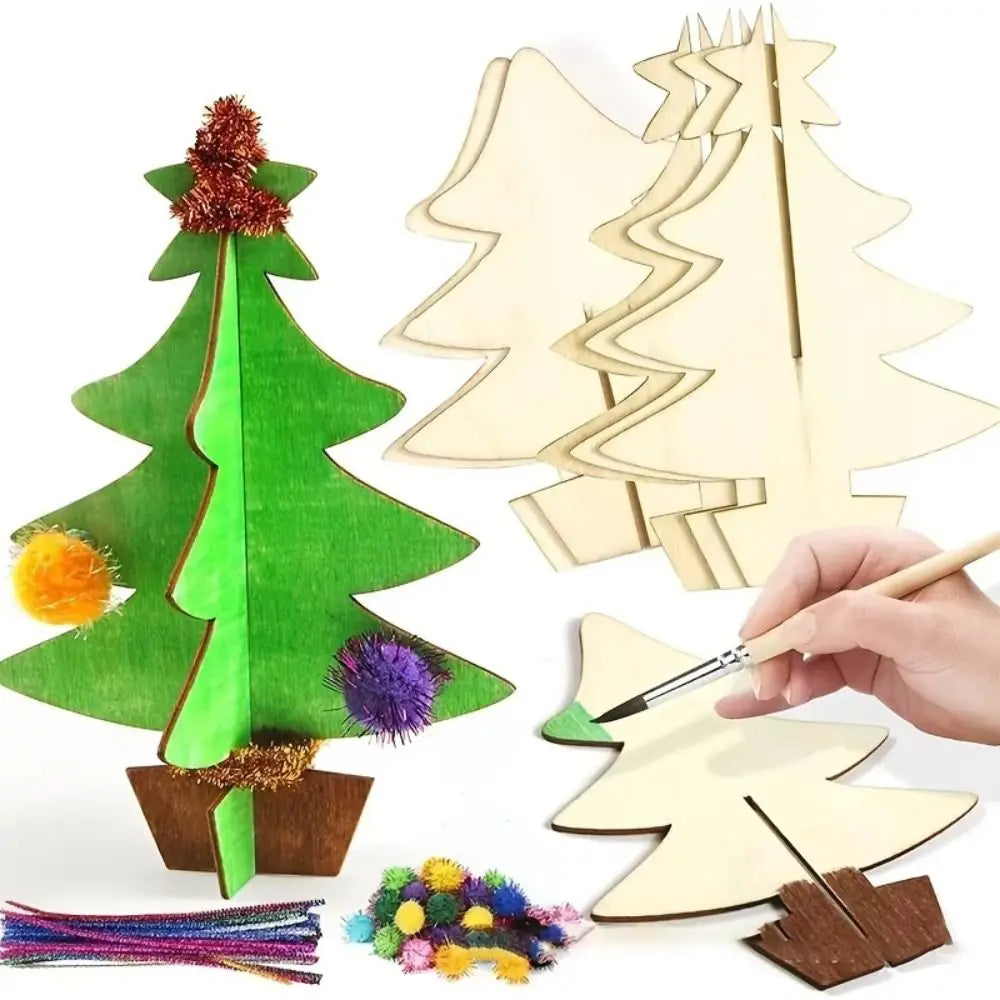 70-Piece DIY 3D Christmas Tree Craft Set – Family Activity Kit