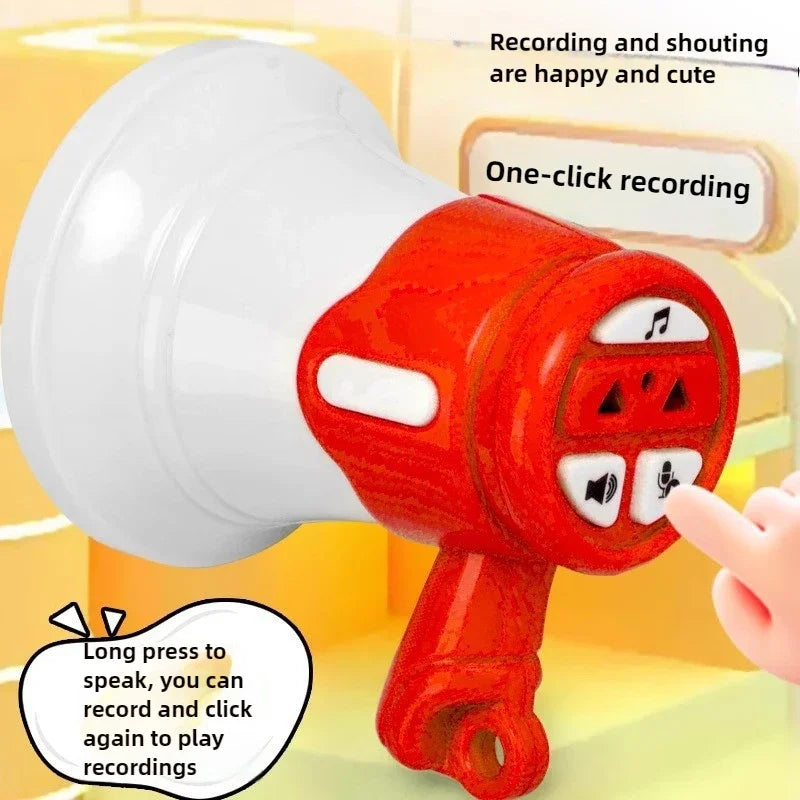 Mini Megaphone with Recording Function Portable Loudspeaker Toy Keychain Funny Novelty Gift for Parties Events Decompression Oasis Select