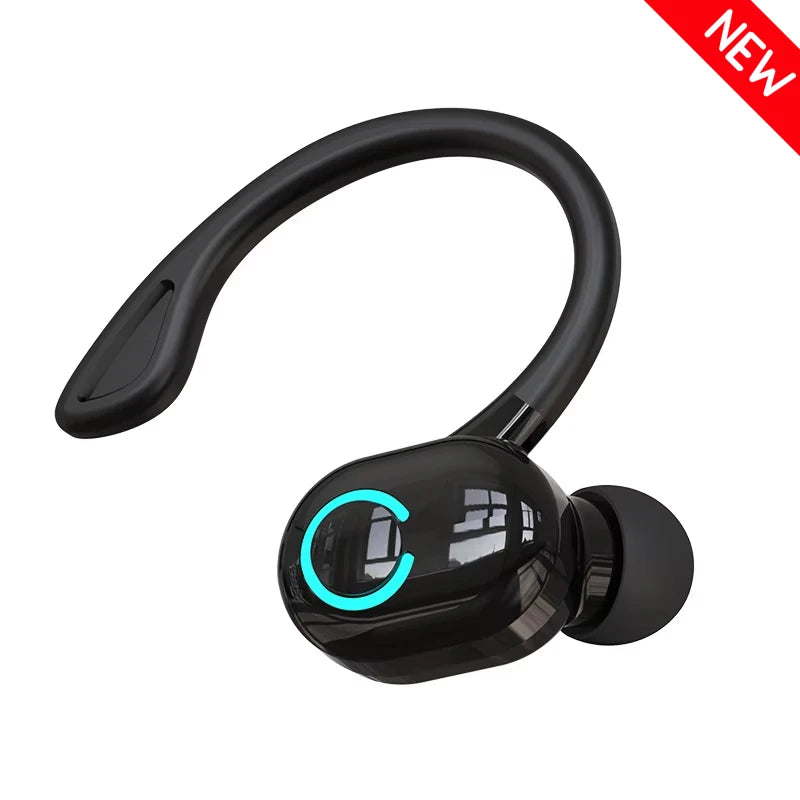 Wireless Bluetooth Earphones HIFI Bass With HD MIC Ear-Hook Earbuds Noise Cancelling Life Waterproof Game Sports Music Headsets Oasis Select (New) Black