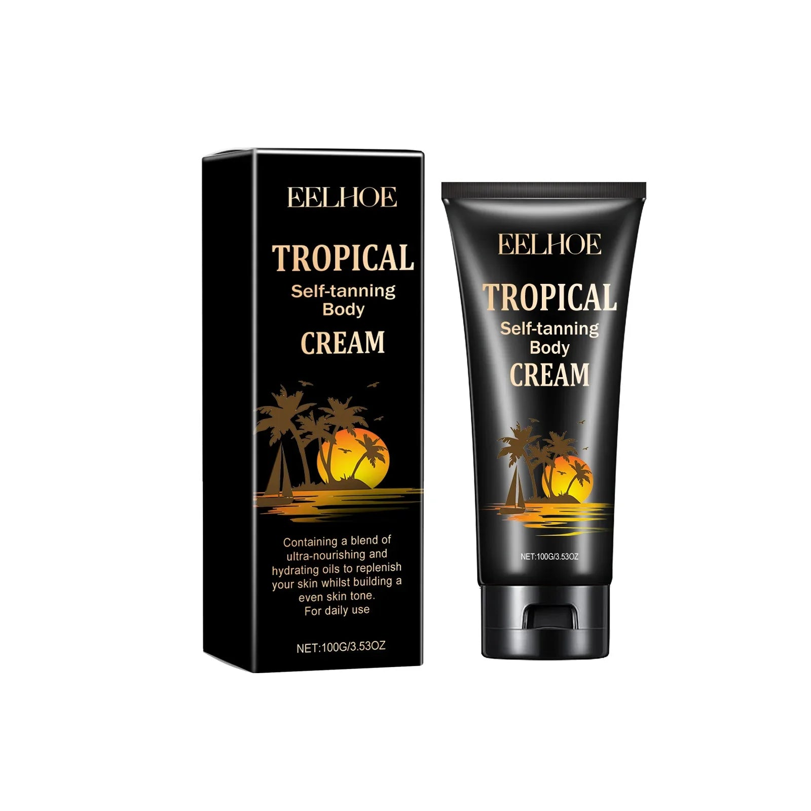 Body Self-Tanning Cream Self Tanner Quick Tanning Accelerator Body Natural Bronzer Dark Wheat Color Moisturizing Fake Tan Cream Oasis Select 100g Boxed