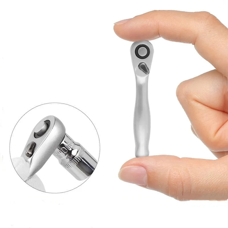 1Pcs Mini Double Headed Ratchet Wrench 1/4 Inch Drive Socket Screwdriver Bit Driver Quick Release Ratchet Wrench Hand Tools Oasis Select