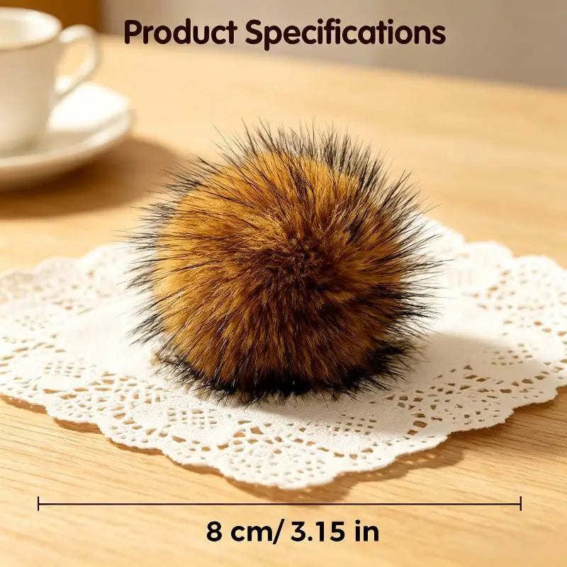 Cat Toy Faux Rabbit Fur Ball,2026 New Soft Rabbit Fur Catnip Balls,Fluffy Catnip Toy For Indoor Cats,Washable & Fun To Chase Oasis Select Brown
