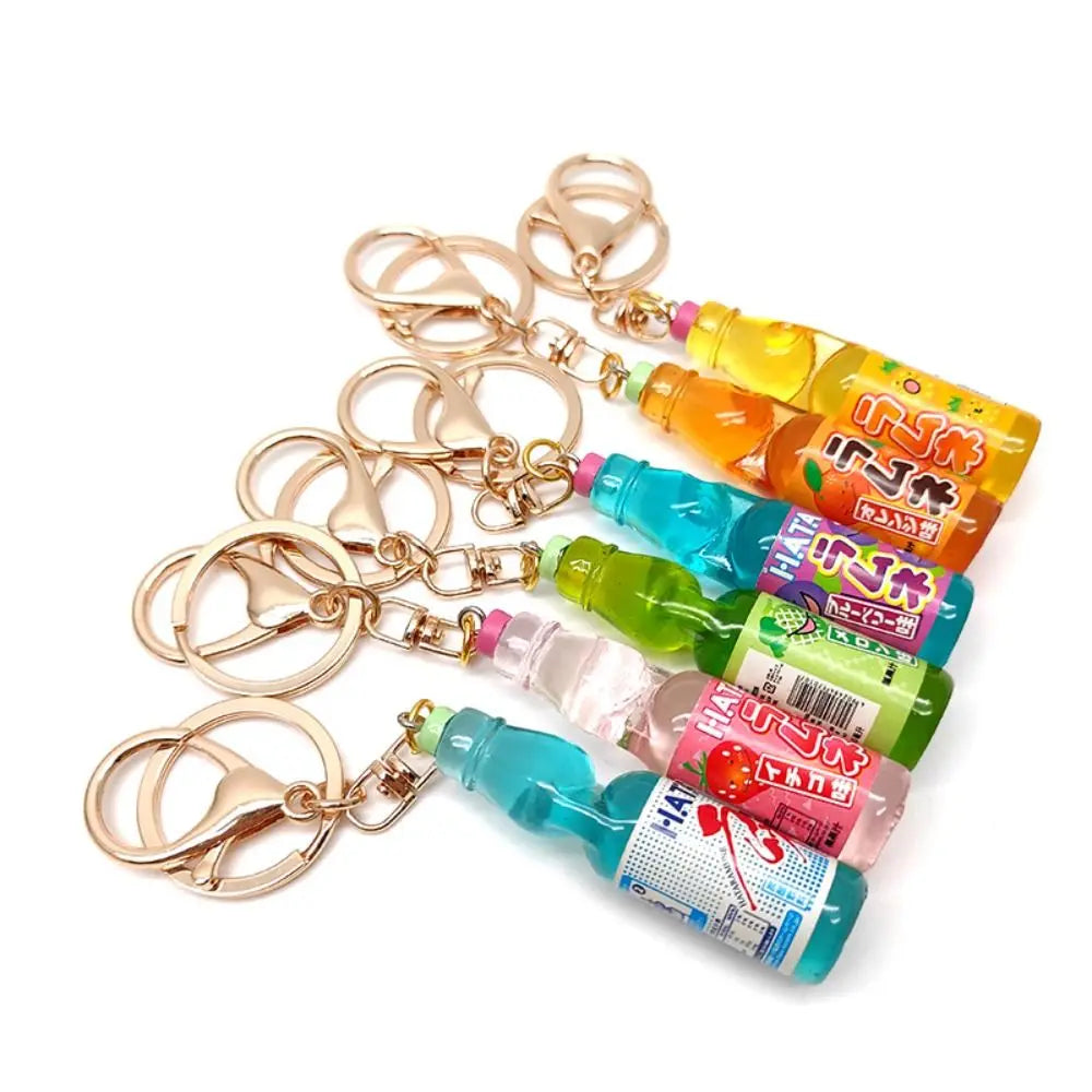 Simulation Marbles Bobble Soda Key Chain Miniature Japanese Ramune Soda keychain Cute Dollhouse Ornaments Bag Accessories Oasis Select