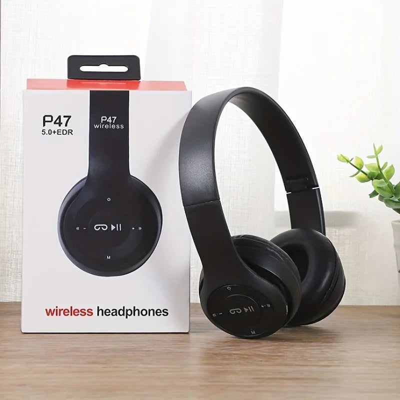 Stereo P47 Headset 5.0 Bluetooth Headset Folding Series Wireless Sports Game Headset for iPhone XiaoMi Oasis Select