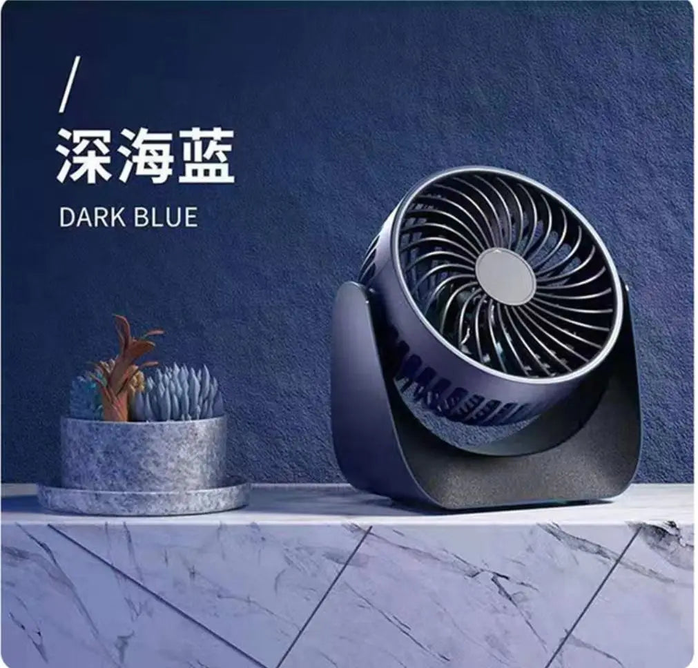 2000mAh Rechargeable Portable Desktop Fan – 360° 3-Speed