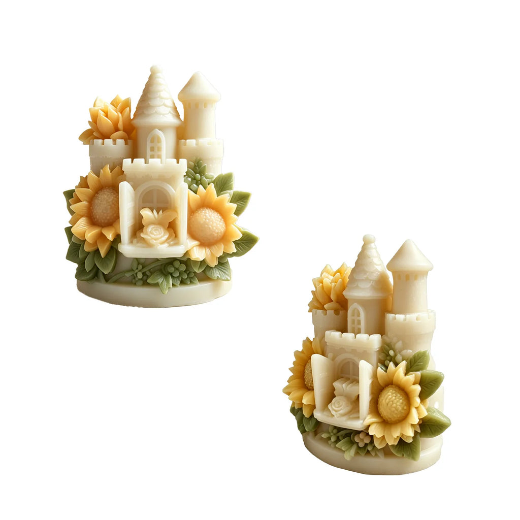 3D Sunflower Castle Silicone Mold Reusable Handmade Mold for DIY Aromatherapy Candle Plaster Home Decor Crafts Oasis Select