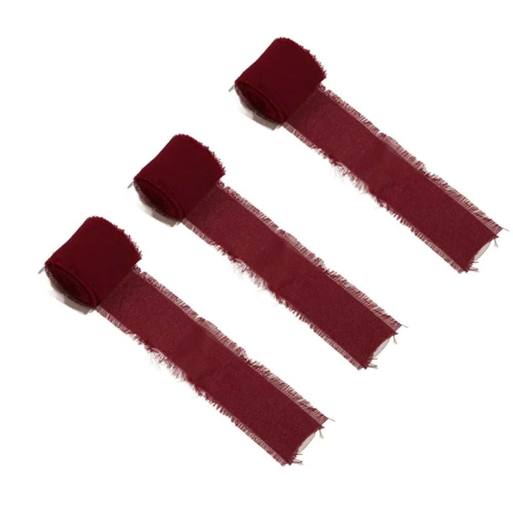 3-Roll Fringe Chiffon Ribbon 5m | DIY Wedding & Craft Décor