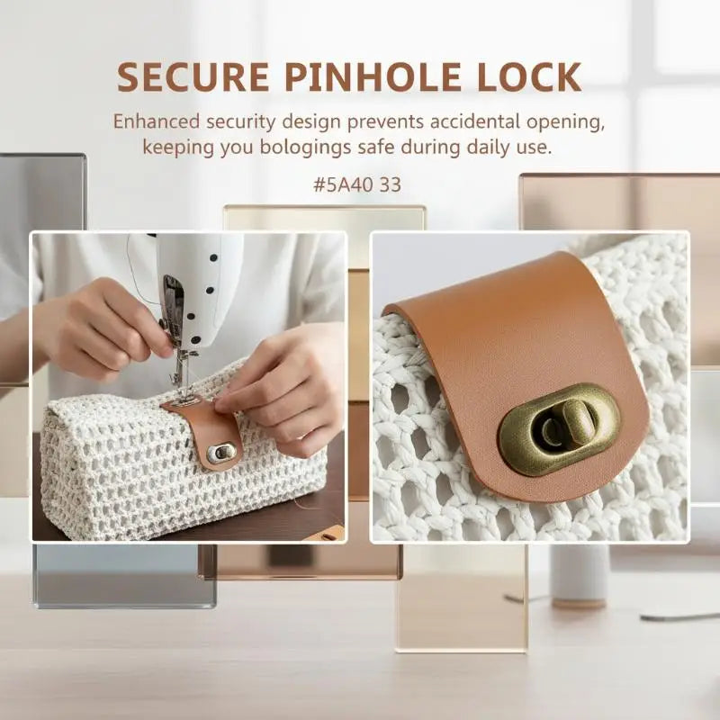 DIY Crochet Handbag Leather Snap Closure Sew-On Bag Buckle Purse Fastener Handbags Shoulder Bag Accessory Oasis Select
