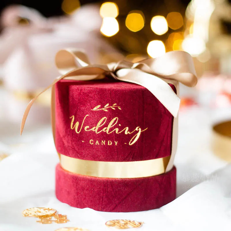 Velvet Candy Box Reusable Gift Box Packaging Wedding Candy Box Versatile Ins Gift Bag For Festival Home Decor Jewelry Storage Oasis Select wine red-S Other