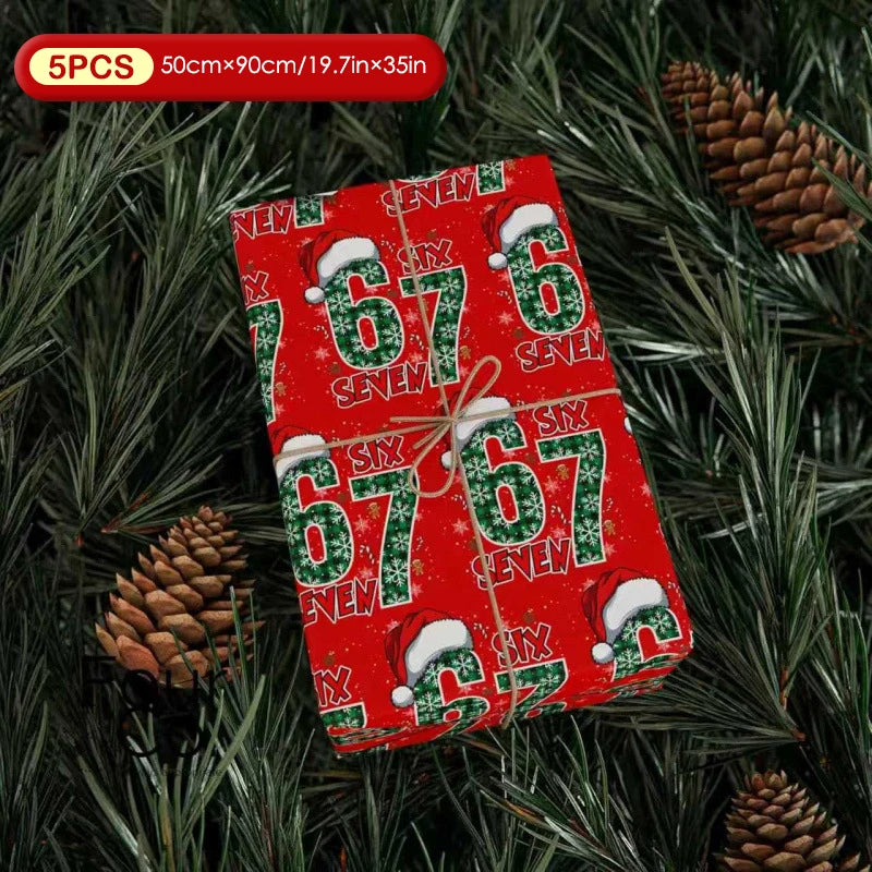 Kids' Christmas Wrapping Paper 67, Fun Santa 67 Print, Holiday Gift Wrap 67 Oasis Select F