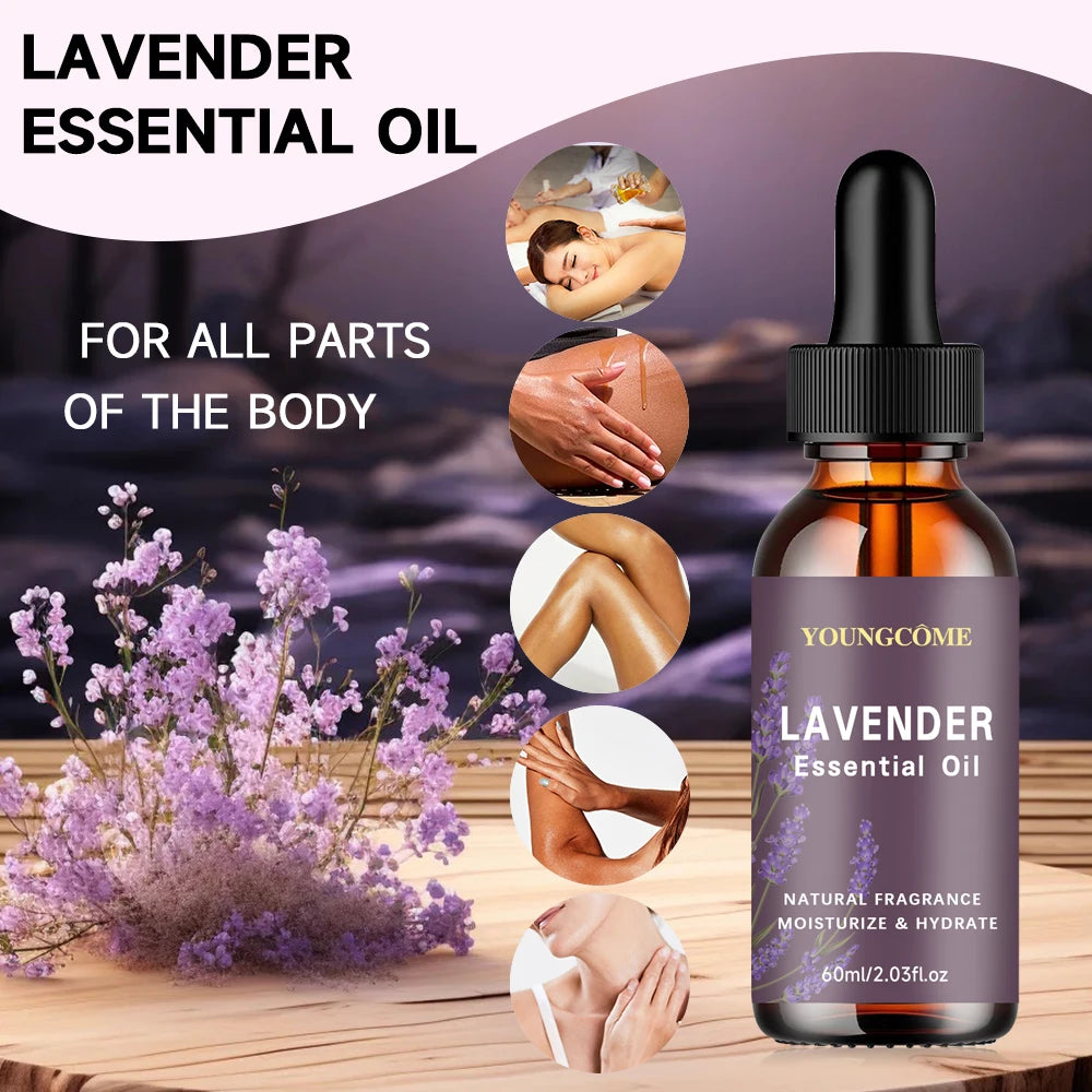 YOUNGCOME Organic Lavender Oil 40/60ml – Hair, Skin & Aromatherapy Lavender Face Oil Oasis Select