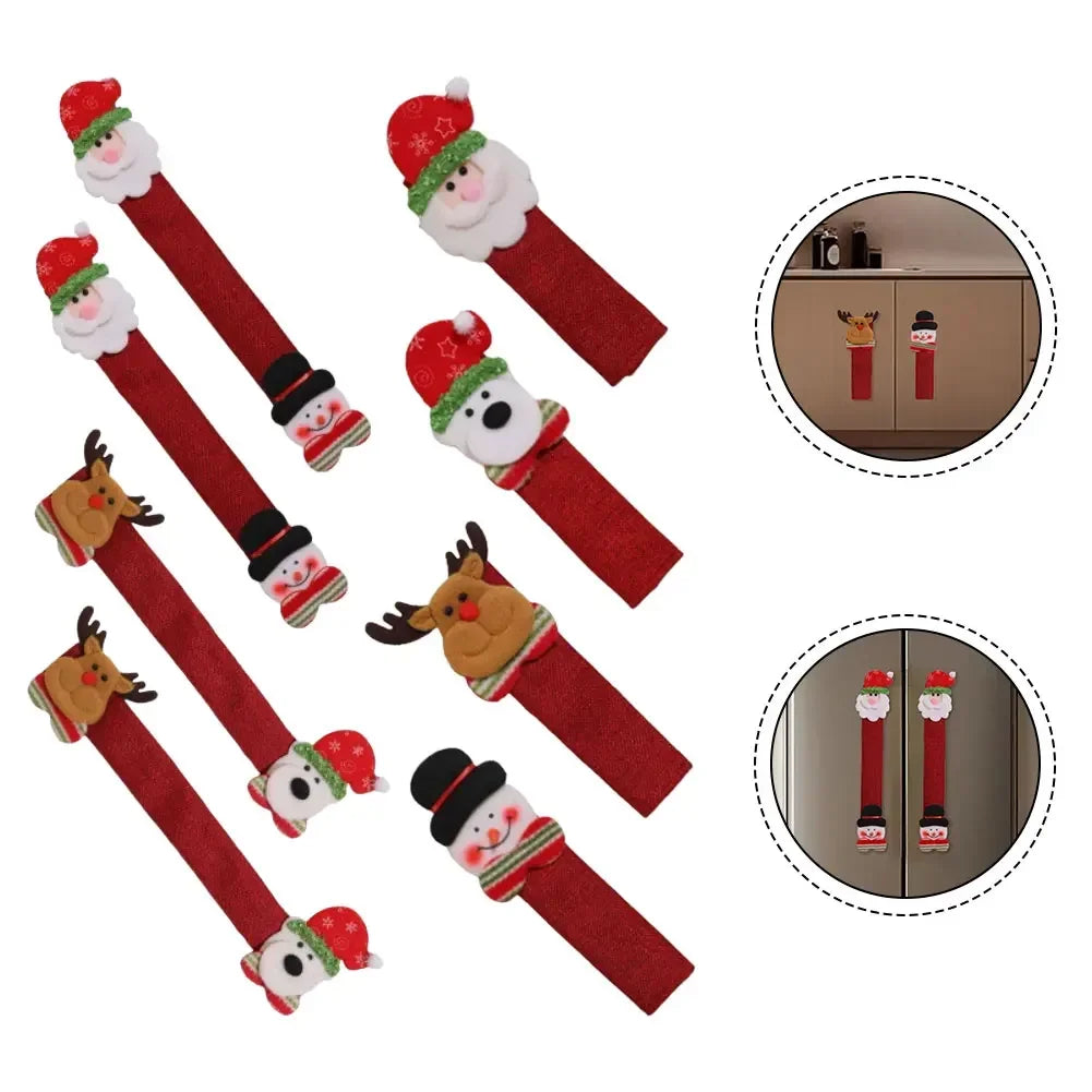 Santa Snowman Decor Holiday Kitchen Decor Christmas Celebration As Shown Festive Handle Protector Set Holiday Decoration Oasis Select