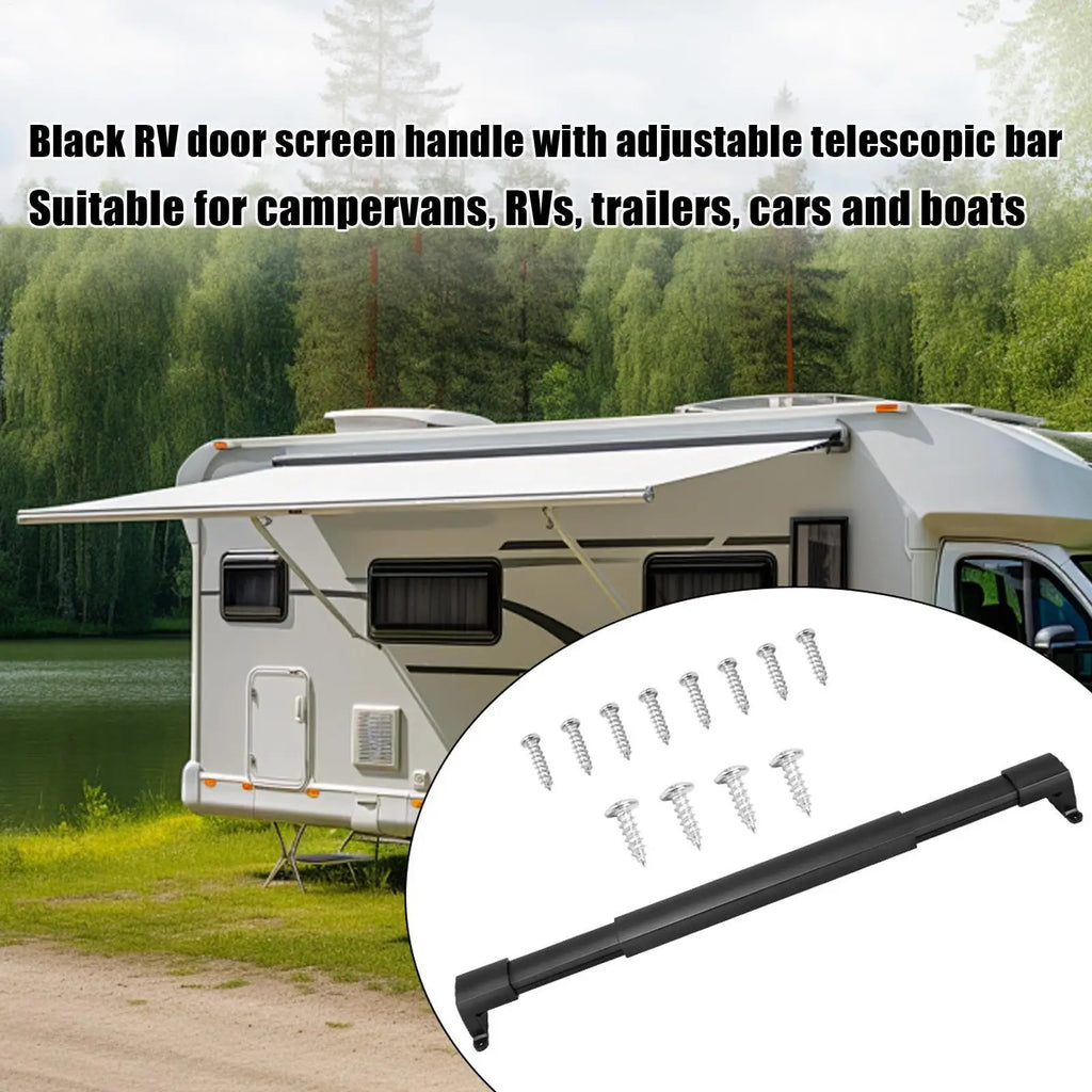 RV Screen Door Handle Adjustable RV Push Crossbar Screen Door Grab Bar for Trailer Travel Easy Exit Assist Pull Grip Camping Oasis Select