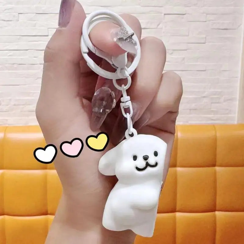 Puppy Keychain Magnetic Key Chain Cartoon Pendant Animal Keychain Dog Keychain Schoolbag Pendant Car Key Ring Bags Cute Widgets Oasis Select