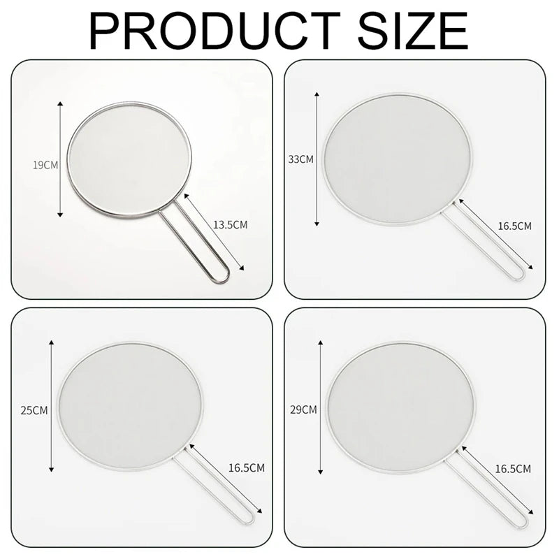 Stainless Steel Oil Proof Mesh Cooking Anti Splatter Split Guard Splatter Proof Oil Cover Mesh Pot Lid Cooking Kitchen Gadget Oasis Select