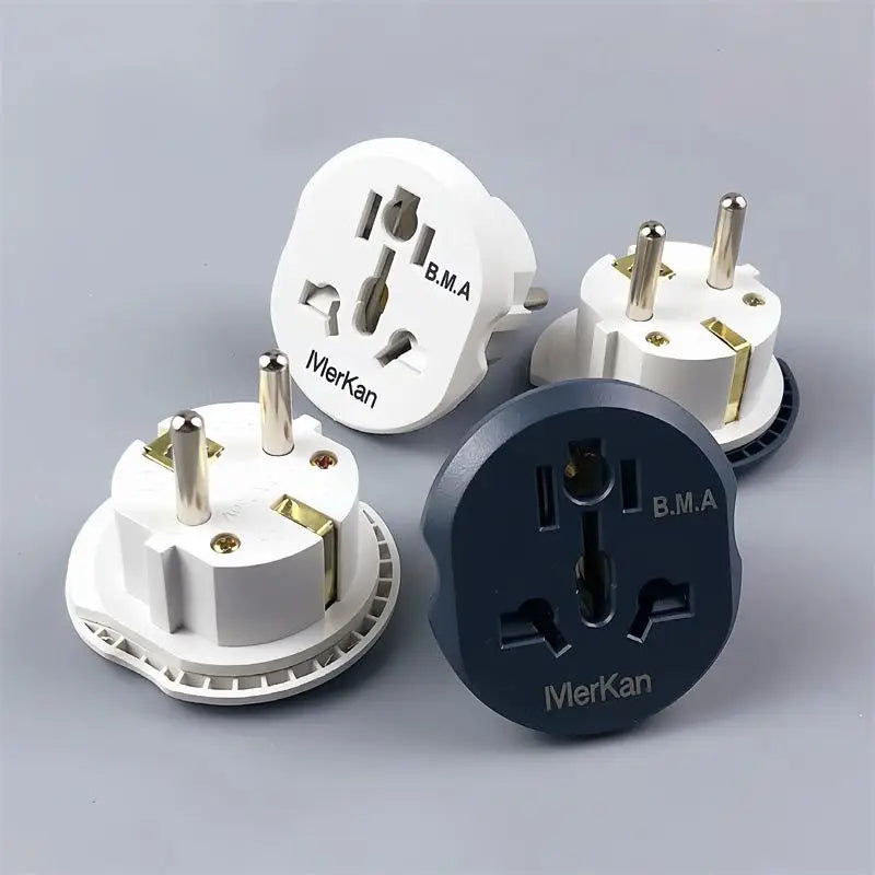 Professional Travel Adapter from AU US UK CN To EU KR; 16A 250V Wall Socket Converter; Comes with Dual Round Socket Oasis Select