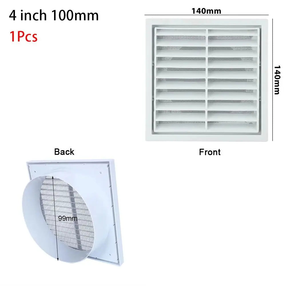 1Pcs Wall Ceiling Grille Air Outlet Pipeline Ventilation Plastic Fresh Air Exhaust Outlet White Grilles Cover Oasis Select 4 inch 100mm