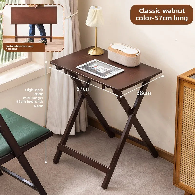 Folding table Rectangle desk Computer table Bedroom Home bedside table Desk worktable Small apartment dining table Oasis Select Walnut D 57
