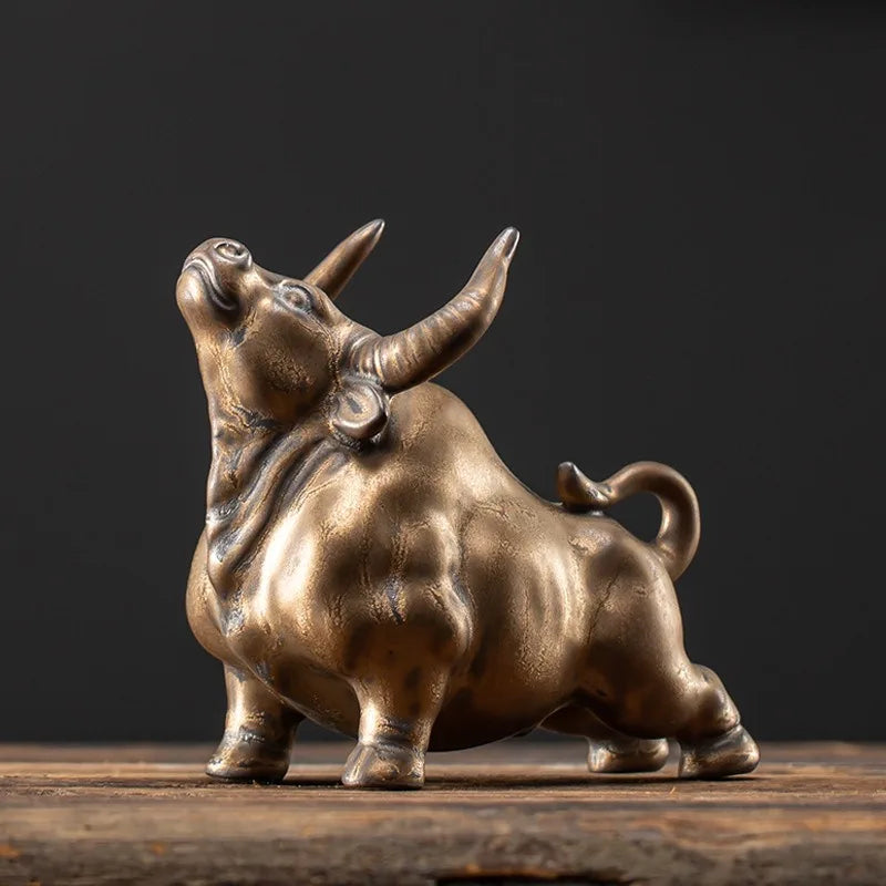 Ceramic Fengshui Buffalo Small Ornaments To Attract Wealth Chinese Style Home Desktop Decoration Zodiac Ox Gifts Oasis Select