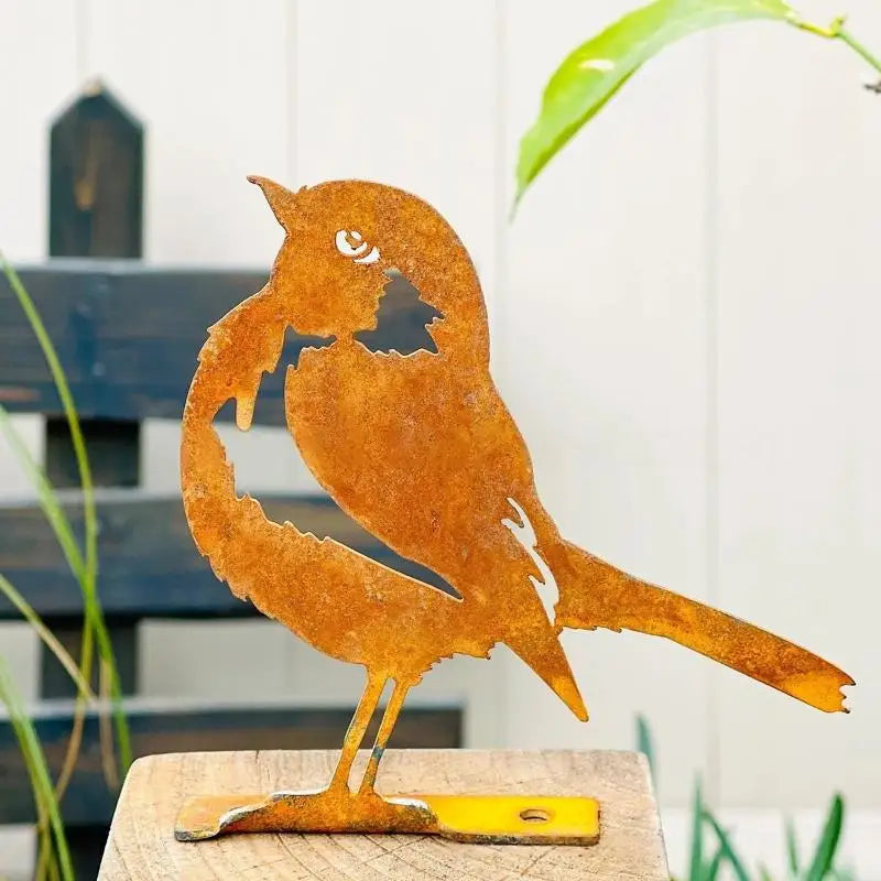 Rust Metal Bird Wall Art – Garden & Home Décor Ornament Metal Wall Ornament Oasis Select