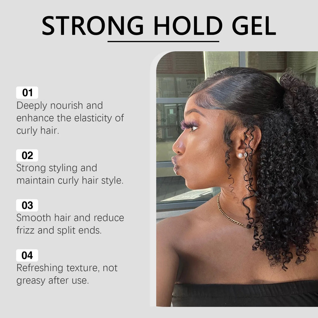 Hoegoa Shea Butter Hair Styling Gel Strong Holding Finished Molding Non Greasy Edges Controls Shaping Curly Portable Hair Gels Oasis Select