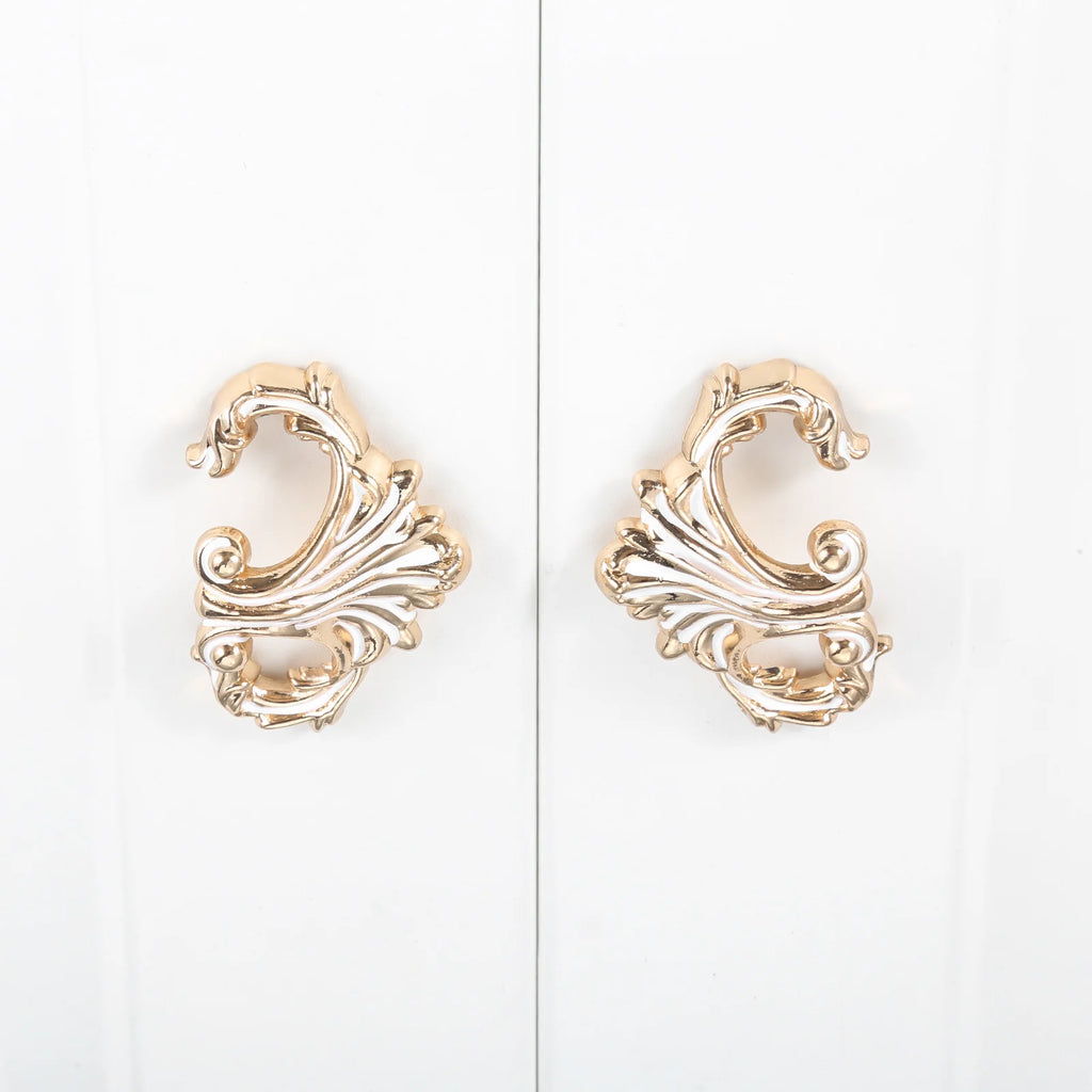 1 pc Antique White gold Classic knob Furniture Hardware Single Hole Zinc Alloy Pull handle for Kitchen Cabinets Sliding Door Oasis Select