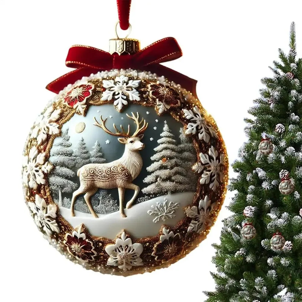 2D Acrylic Christmas Tree Ornaments – 7-Piece Flat Pendant Set