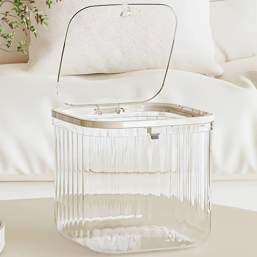 Multifunctional Hair Accessory Organizer with Lid - Waterproof, Pop Lid Organizer, Desktop Organizer, Rectangular Storage Oasis Select Transparent Large