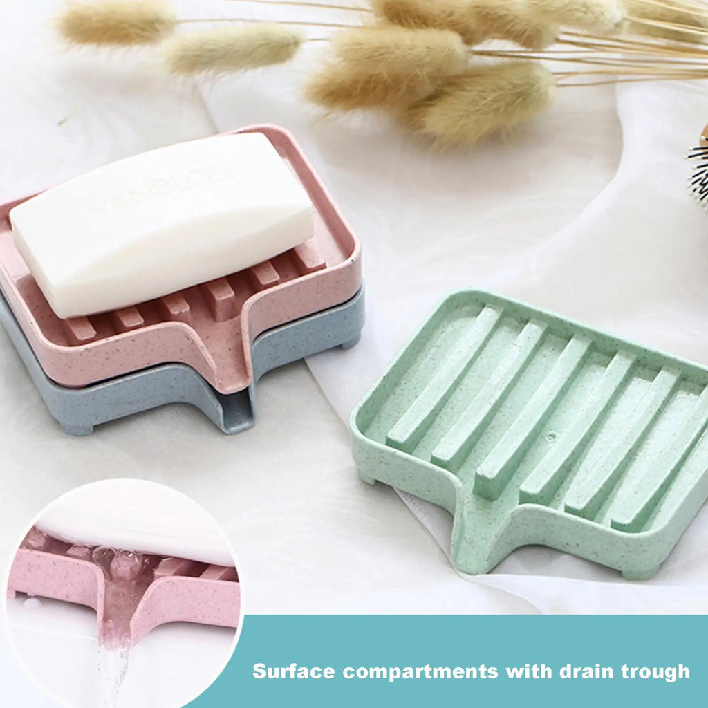 Soap Dish with Drain Soap Tray Shower Soap Storage Bathroom Accessories Multipurpose Household Soap Drain Rack for Bathroom Oasis Select