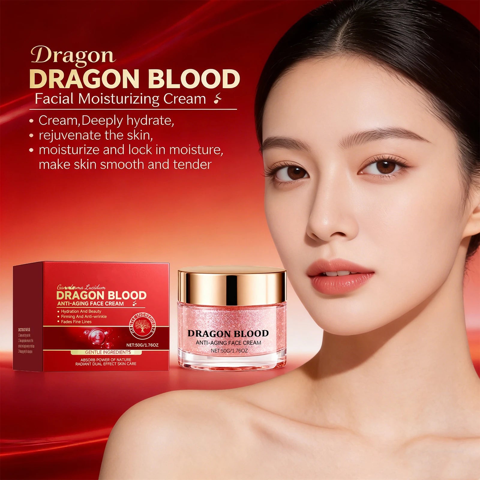 Dragon Blood Face Cream Anti Aging Fade Fine Lines Moisturizing Nourishing Skin Hydrating Improve Dry Skin Firming Face Care Oasis Select
