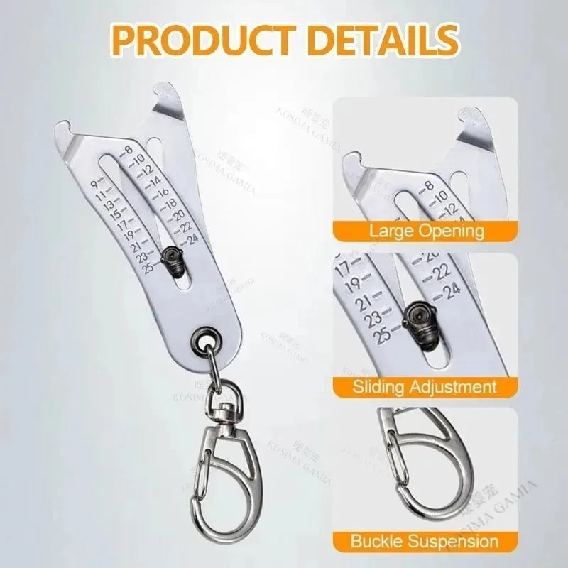Portable Bolt Size Finder Keychain Nut Bolt Gauge Tool Stainless Steel Head Size Catcher for Mechanics DIY and Industrial Use Oasis Select