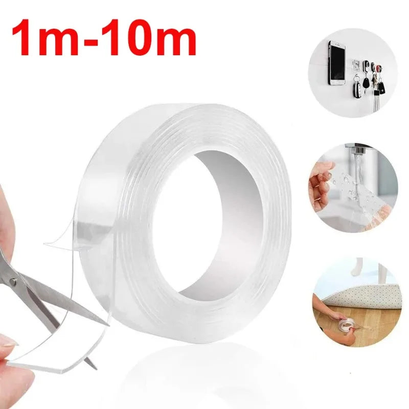 1-10M Double-sided Adhesive Nano Tape 20-50mm Width Reusable No Trace Waterproof Ultra-strong Tape Strip Clear Mounting Tape Oasis Select