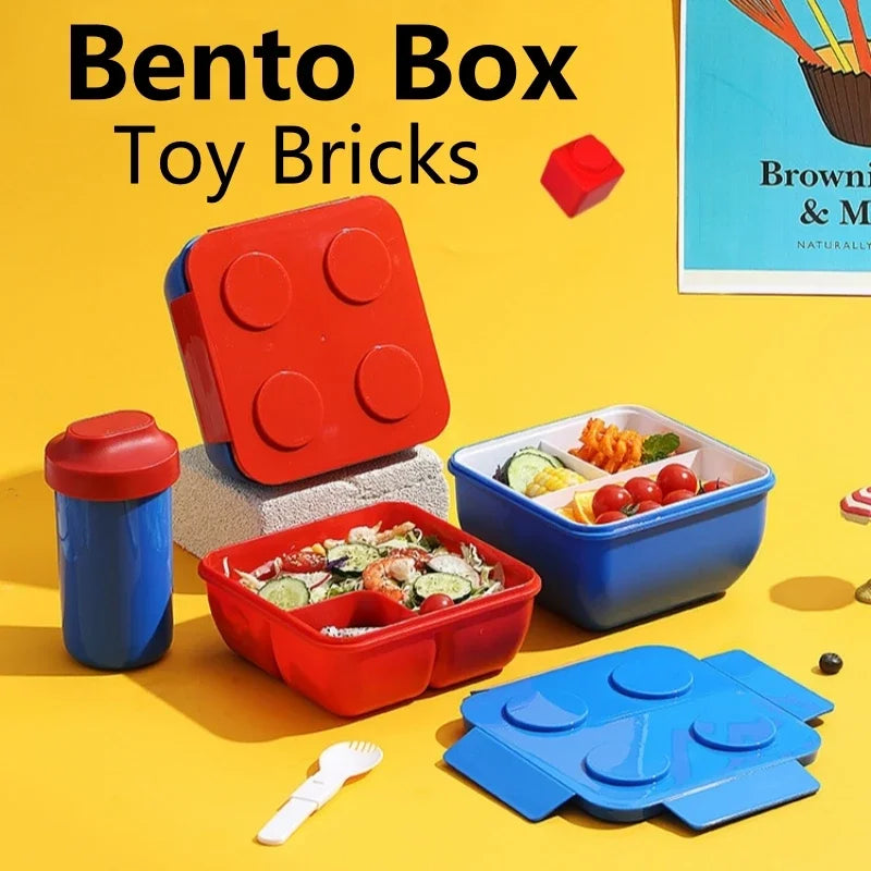Lunch Box DIY Building Block Portable Modular for Children Student Outdoor Picnic Bento Food Storage Container Fruit Salad Box Oasis Select
