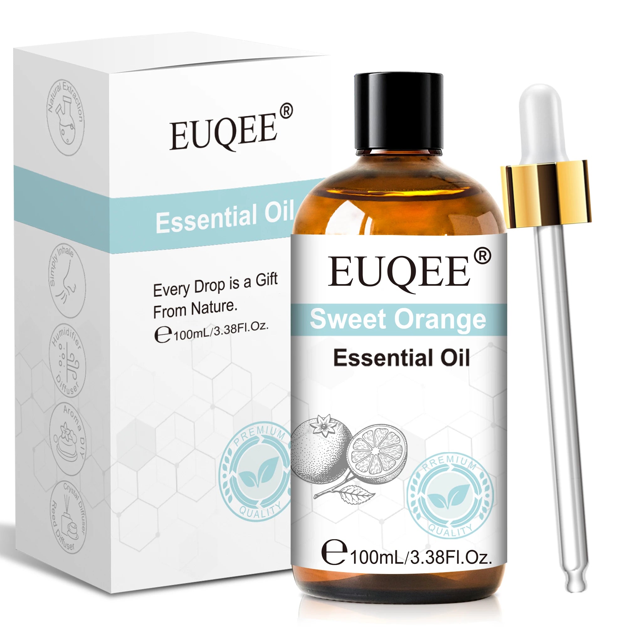 EUQEE 100ml Essential Oil for Diffuser – Lavender, Rose & More