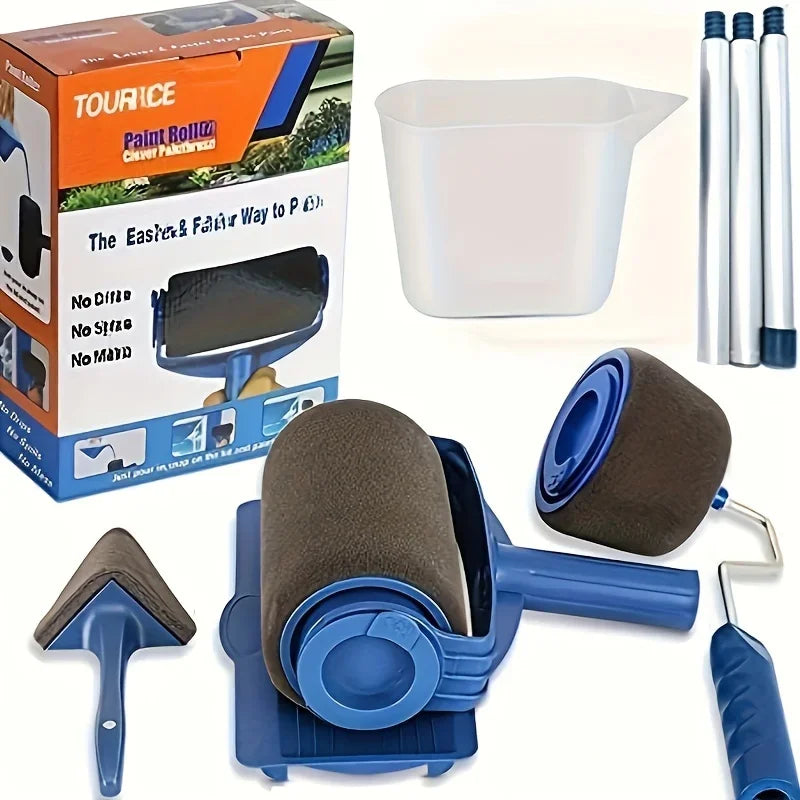 Multifunctional Paint Roller and Angle Brush Handle Set Wall Painting Tool Kit DIY Household Easy To Use Paint Brush Roller Oasis Select