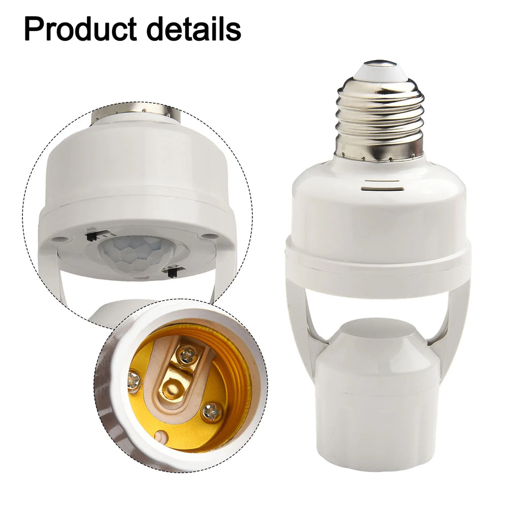 Sleek Design Automatic Motion Sensor Light Socket Model E27 Offering Efficient Illumination Solutions For Indoors Oasis Select