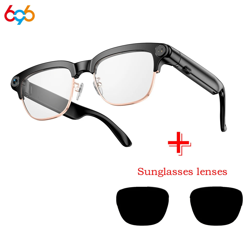 696 Smart Shooting Glasses Voice Assistant Take Photos And Videos Real-Time Translation 800W Camera Smart Glasses Sunglasses Oasis Select BGTMMJ
