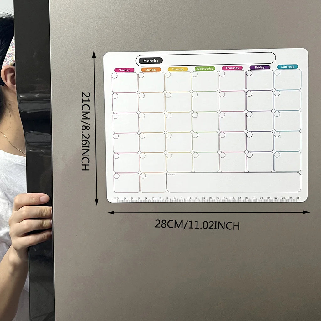 Magnetic Monthly Planner Dry Erase Calendar Whiteboard Magnetic Fridge Calendar for Home Office Family Schedule Organizer Oasis Select Color trumpet
