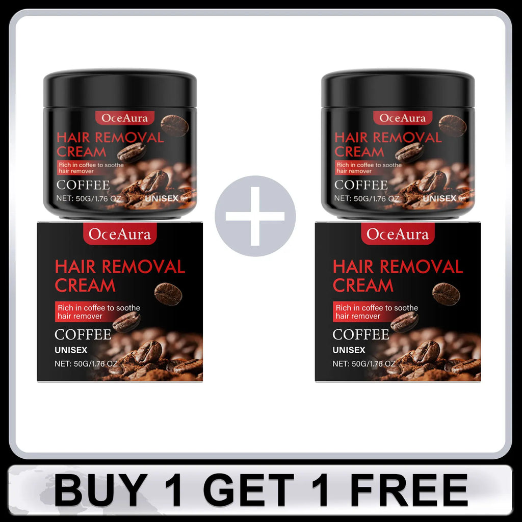 Coffee Hair Removal Cream for Men Underarm Armpit Leg Painless Hair Removal Prevent Regeneration Depilatory Hair Repair Care 50g Oasis Select Buy 1 Get 1 Free