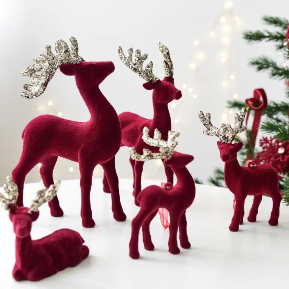 Flocked Mini Reindeer Christmas Ornament – Tabletop Elk Decor Christmas Ornament Oasis Select