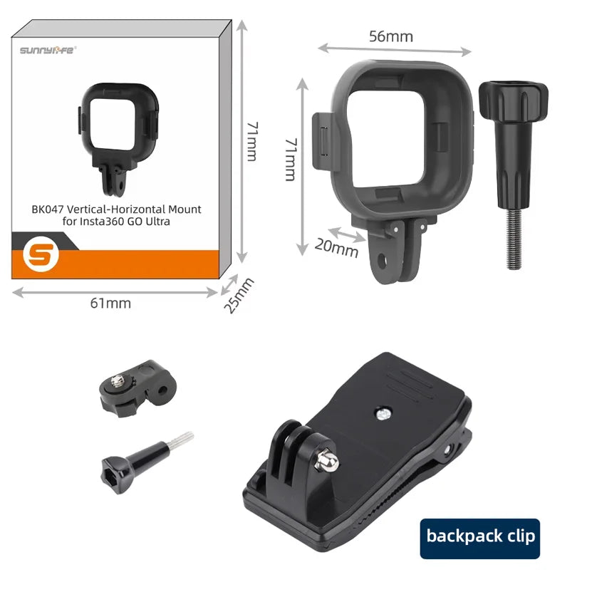 Foldable Quick-Release Expansion Bracket Frame for Insta360 Go Ultra