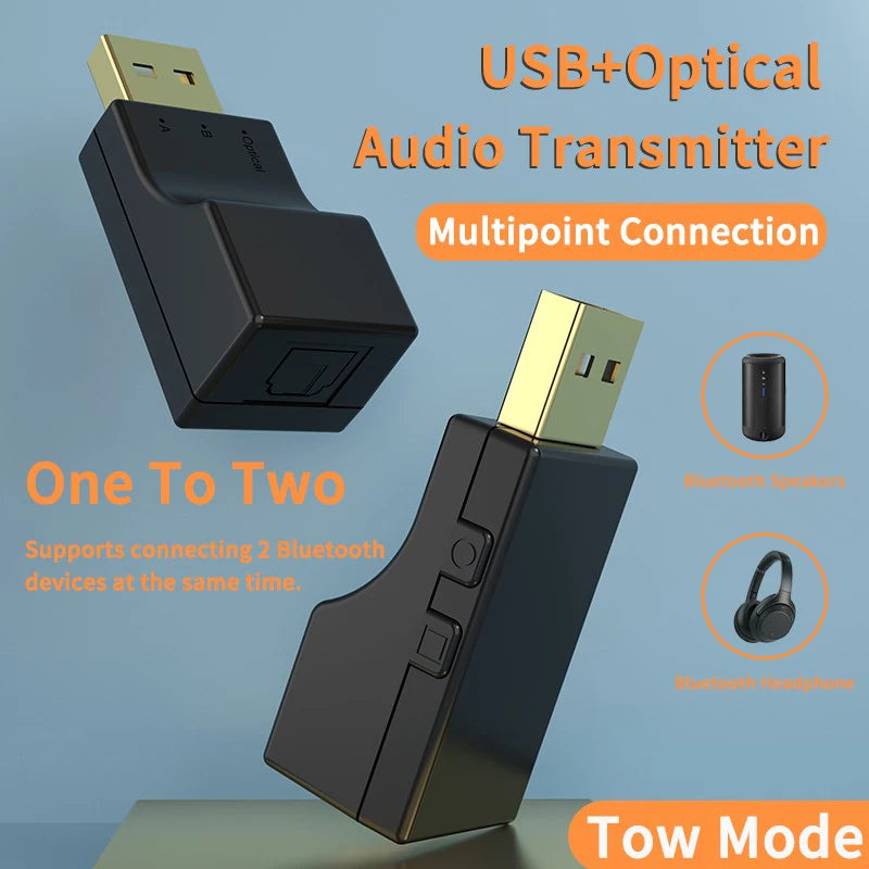 USB Optical Bluetooth Audio Transmitter Dual Stream Multipoint Hifi Stereo Low Latency Wireless Adapter For TV PC PS Series XBox Oasis Select