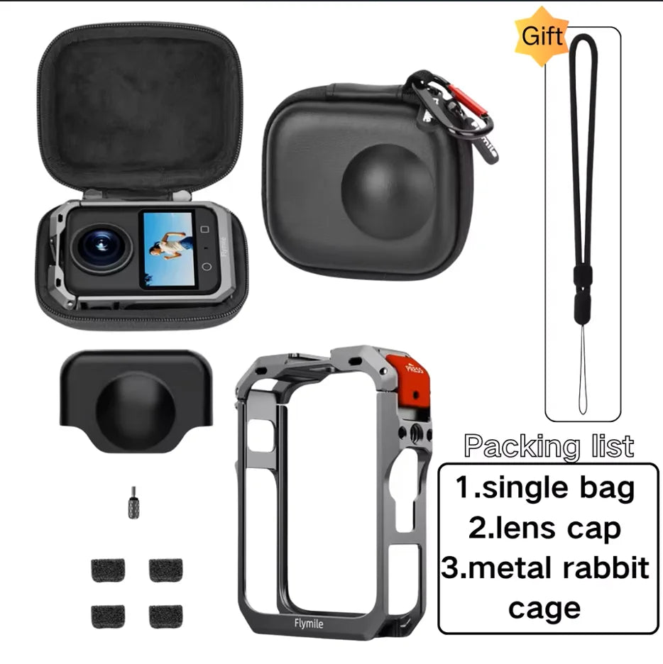 Metal Cage for DJI Osmo 360 | Cold Shoe & 1/4" Threads