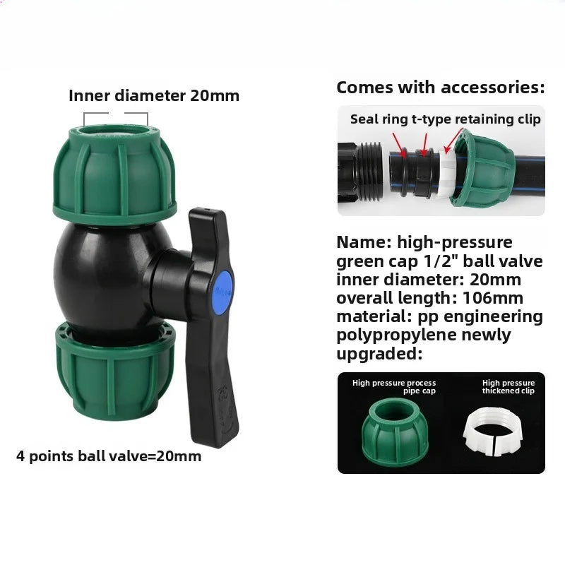 5pcs 20/25/32mm PE Tube Tap Water Splitter Plastic Quick Valve Connector Garden Agriculture Irrigation Water Pipe Fittings Oasis Select 20mm A 5pcs